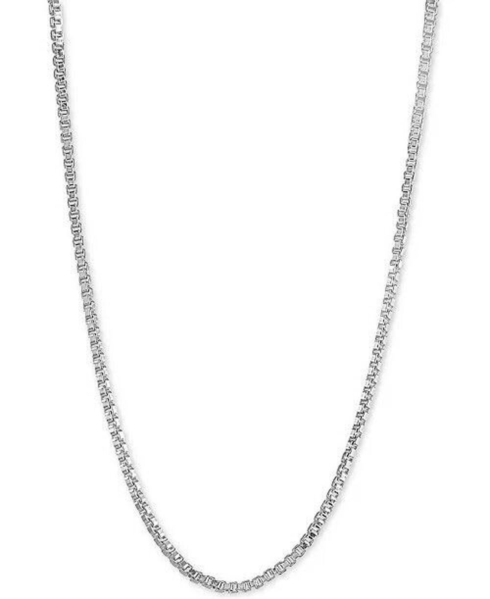 Sterling Silver Box Chain Necklace 22” Fashion Stylish Trendy Chic Elegant NEW